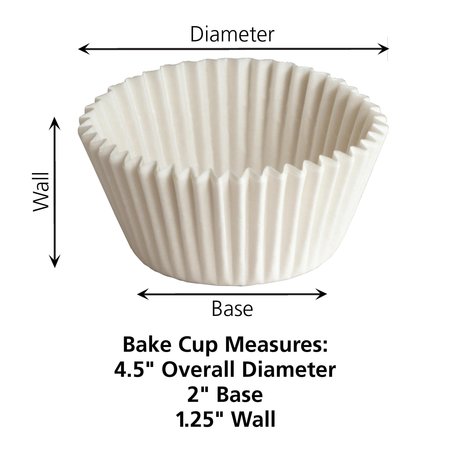 American 4.5" x 1.5" White Fluted Baking Cups 10000 PK 610032